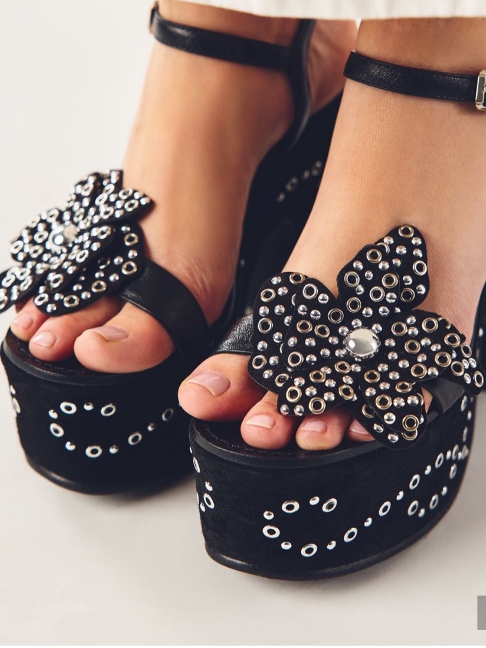 By Anthropologie Studded Flower Platform Heel - Picture 2 of 9